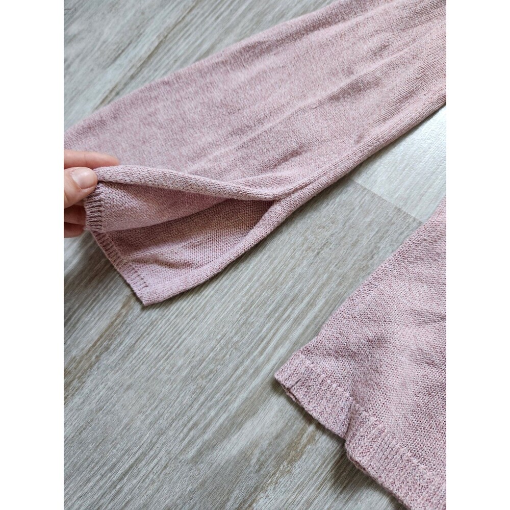 American Eagle Cold Shoulder Knit Sweater Bell Sleeve Heathered Pink XS EUC - Picture 4 of 9